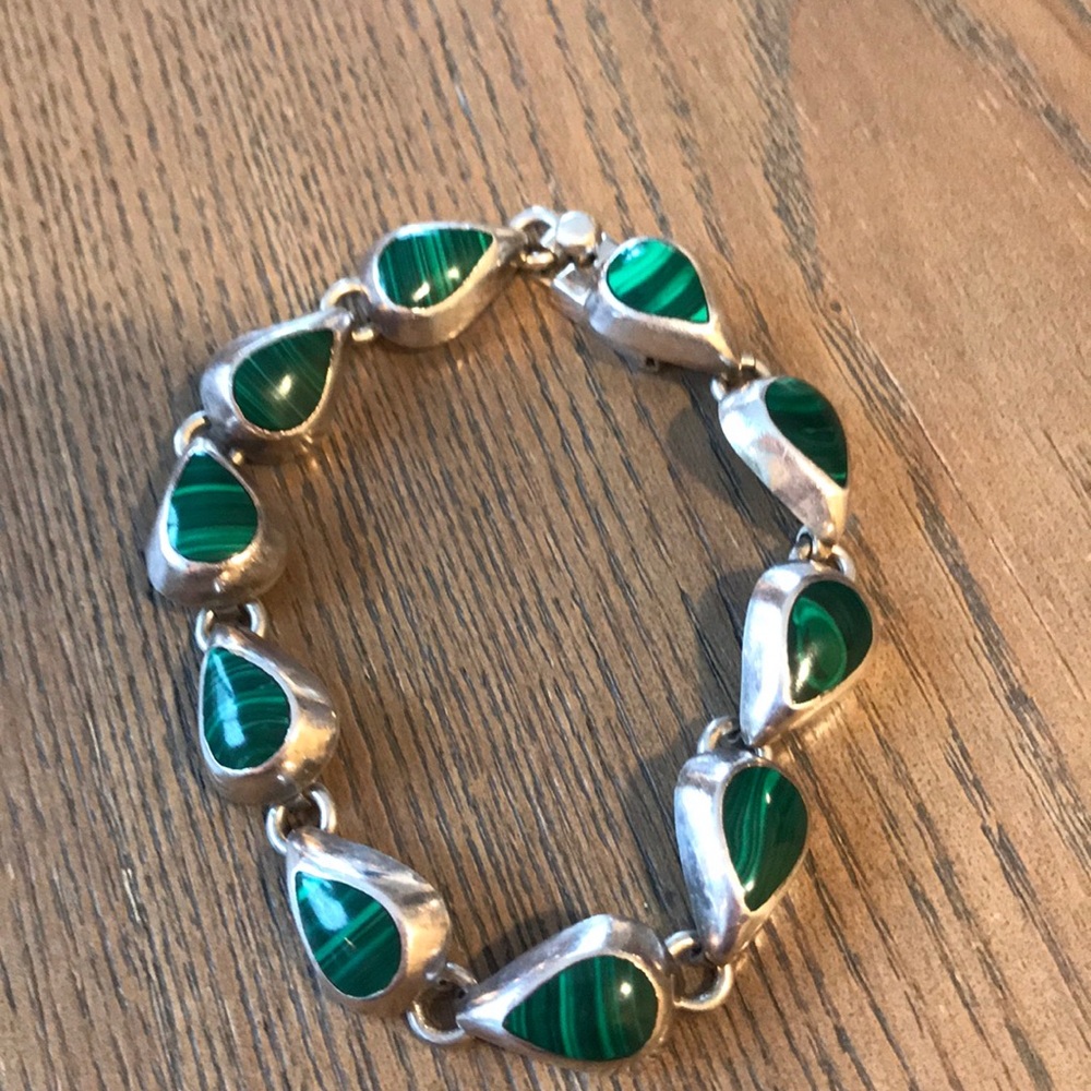 SS & Green Malachite Bracelet